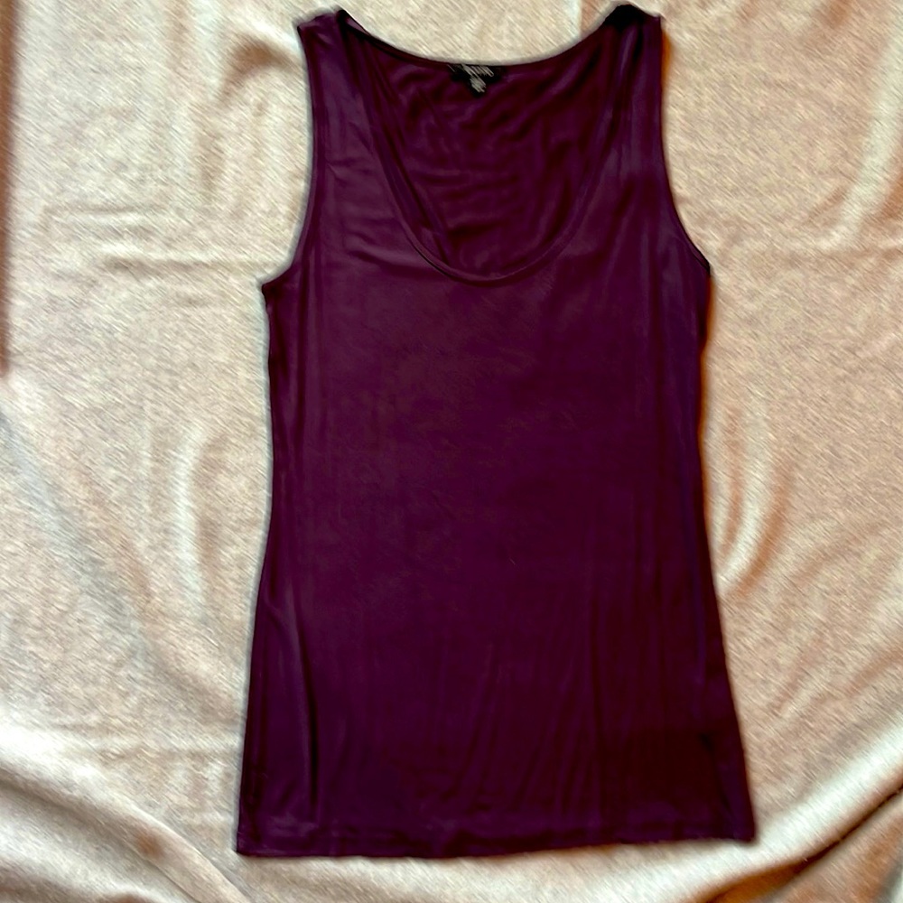 Teenflo Medium tank top scoop neck aubergine (egg plant) colour.